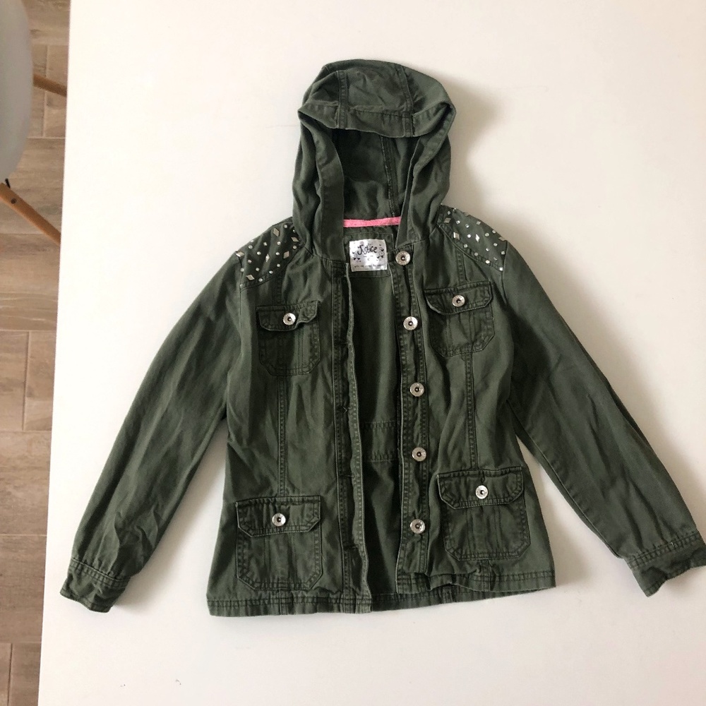 Army Green Jean Jacket From Justice - girls size 10